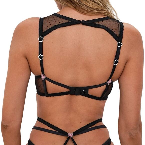 For Love & Lemons Clara High Neck Underwire Bra - Size 38D - Picture 6 of 9